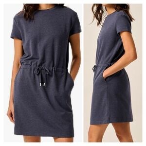 Johnnie-O Women's Heather Blue‎ Drawstring Waist T-Shirt Dress - Size S